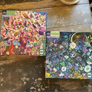 OWL LOVERS! Two different Eeboo owl themed puzzles, 1000 pieces